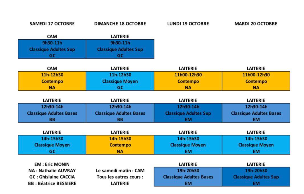 Programme stage Toussaint